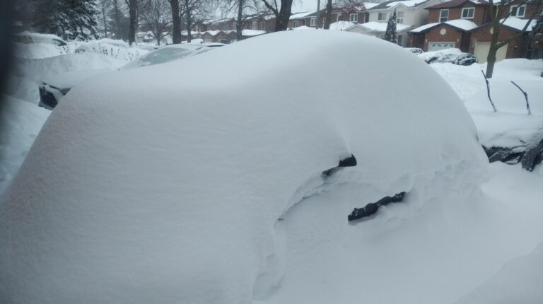 A car covered in snow