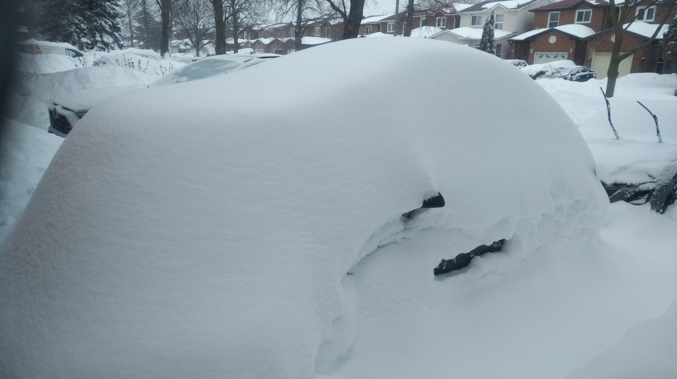 A car covered in snow
